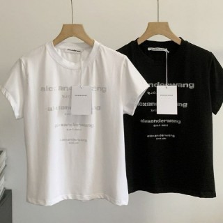 알*** 왕 라인스톤 레터링 로고 티셔츠 - 수입 (여성)